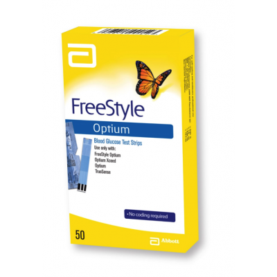 FreeStyle Optium Blood GLU Test Strips 50s