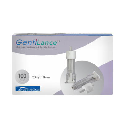 GentiLanceTM Contact Activated Safety Lancet Grey 23G/1.8mm 100s
